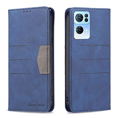 Coque Portefeuille Livre Cuir Etui Clapet B01F pour Oppo Reno7 Pro 5G Bleu