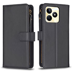 Coque Portefeuille Livre Cuir Etui Clapet B01F pour Realme C51 Noir