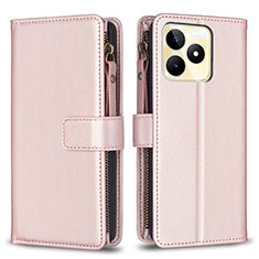 Coque Portefeuille Livre Cuir Etui Clapet B01F pour Realme C51 Rose