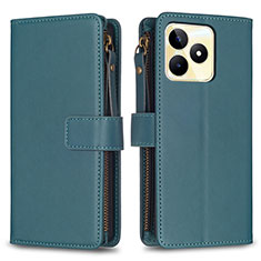 Coque Portefeuille Livre Cuir Etui Clapet B01F pour Realme C51 Vert