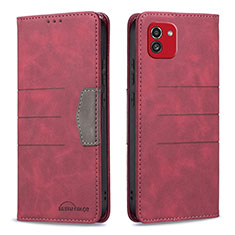 Coque Portefeuille Livre Cuir Etui Clapet B01F pour Samsung Galaxy A03 Rouge