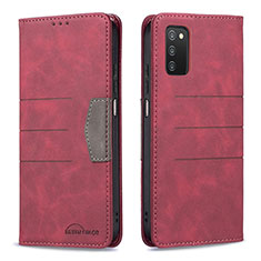 Coque Portefeuille Livre Cuir Etui Clapet B01F pour Samsung Galaxy A03s Rouge