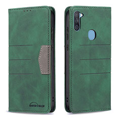 Coque Portefeuille Livre Cuir Etui Clapet B01F pour Samsung Galaxy A11 Vert