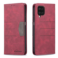 Coque Portefeuille Livre Cuir Etui Clapet B01F pour Samsung Galaxy A12 Rouge