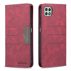 Coque Portefeuille Livre Cuir Etui Clapet B01F pour Samsung Galaxy F42 5G Rouge