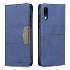 Coque Portefeuille Livre Cuir Etui Clapet B01F pour Samsung Galaxy M02 Bleu