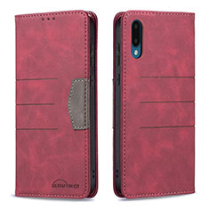 Coque Portefeuille Livre Cuir Etui Clapet B01F pour Samsung Galaxy M02 Rouge