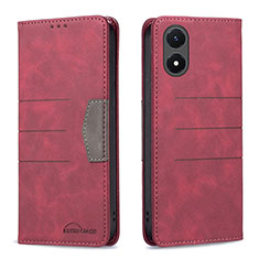 Coque Portefeuille Livre Cuir Etui Clapet B01F pour Vivo Y02S Rouge