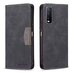 Coque Portefeuille Livre Cuir Etui Clapet B01F pour Vivo Y12s (2021) Noir