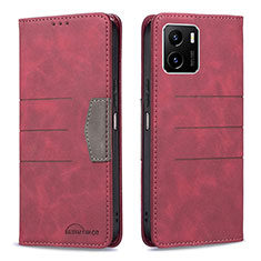 Coque Portefeuille Livre Cuir Etui Clapet B01F pour Vivo Y15A Rouge