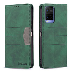 Coque Portefeuille Livre Cuir Etui Clapet B01F pour Vivo Y21e Vert