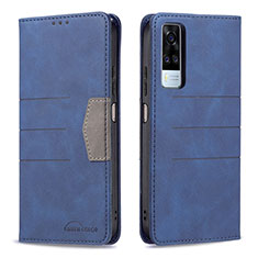 Coque Portefeuille Livre Cuir Etui Clapet B01F pour Vivo Y51 (2021) Bleu