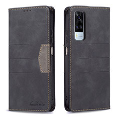 Coque Portefeuille Livre Cuir Etui Clapet B01F pour Vivo Y51A Noir