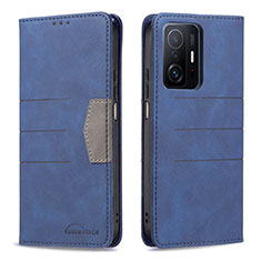 Coque Portefeuille Livre Cuir Etui Clapet B01F pour Xiaomi Mi 11T 5G Bleu