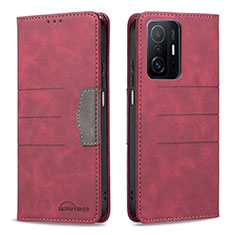 Coque Portefeuille Livre Cuir Etui Clapet B01F pour Xiaomi Mi 11T 5G Rouge