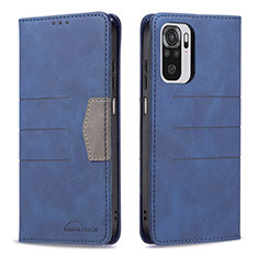 Coque Portefeuille Livre Cuir Etui Clapet B01F pour Xiaomi Poco M5S Bleu