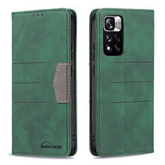 Coque Portefeuille Livre Cuir Etui Clapet B01F pour Xiaomi Poco X4 NFC Vert