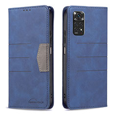 Coque Portefeuille Livre Cuir Etui Clapet B01F pour Xiaomi Redmi Note 11 4G (2022) Bleu