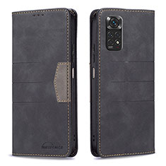 Coque Portefeuille Livre Cuir Etui Clapet B01F pour Xiaomi Redmi Note 11 4G (2022) Noir