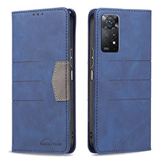 Coque Portefeuille Livre Cuir Etui Clapet B01F pour Xiaomi Redmi Note 11 Pro 5G Bleu