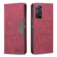 Coque Portefeuille Livre Cuir Etui Clapet B01F pour Xiaomi Redmi Note 12 Pro 4G Rouge