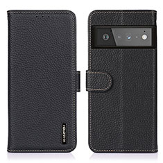 Coque Portefeuille Livre Cuir Etui Clapet B01H pour Google Pixel 6 Pro 5G Noir