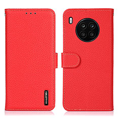 Coque Portefeuille Livre Cuir Etui Clapet B01H pour Huawei Honor 50 Lite Rouge