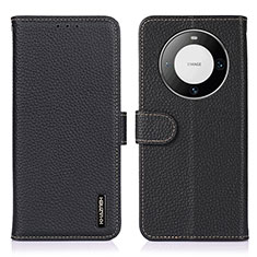 Coque Portefeuille Livre Cuir Etui Clapet B01H pour Huawei Mate 60 Noir