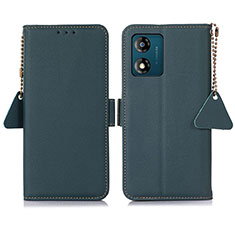 Coque Portefeuille Livre Cuir Etui Clapet B01H pour Motorola Moto E13 Vert