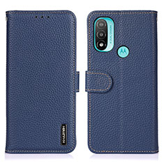 Coque Portefeuille Livre Cuir Etui Clapet B01H pour Motorola Moto E40 Bleu