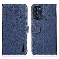 Coque Portefeuille Livre Cuir Etui Clapet B01H pour Motorola Moto G 5G (2022) Bleu