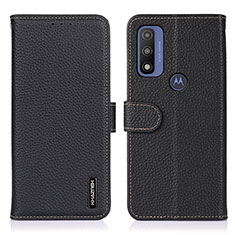 Coque Portefeuille Livre Cuir Etui Clapet B01H pour Motorola Moto G Pure Noir