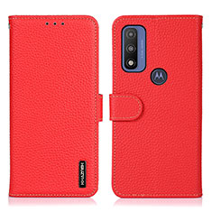 Coque Portefeuille Livre Cuir Etui Clapet B01H pour Motorola Moto G Pure Rouge