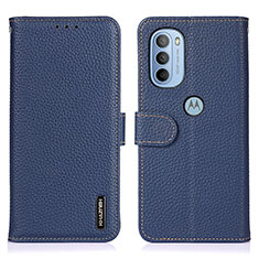 Coque Portefeuille Livre Cuir Etui Clapet B01H pour Motorola Moto G41 Bleu