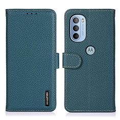 Coque Portefeuille Livre Cuir Etui Clapet B01H pour Motorola Moto G41 Vert