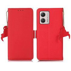 Coque Portefeuille Livre Cuir Etui Clapet B01H pour Motorola Moto G53 5G Rouge