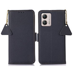 Coque Portefeuille Livre Cuir Etui Clapet B01H pour Motorola Moto G53y 5G Bleu