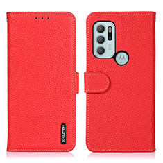 Coque Portefeuille Livre Cuir Etui Clapet B01H pour Motorola Moto G60s Rouge