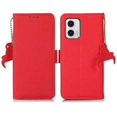 Coque Portefeuille Livre Cuir Etui Clapet B01H pour Motorola Moto G73 5G Rouge