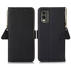 Coque Portefeuille Livre Cuir Etui Clapet B01H pour Nokia C210 Noir