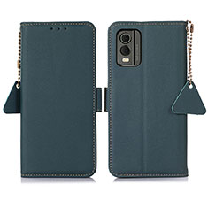 Coque Portefeuille Livre Cuir Etui Clapet B01H pour Nokia C210 Vert