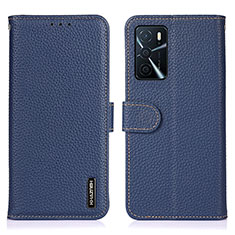 Coque Portefeuille Livre Cuir Etui Clapet B01H pour Oppo A16 Bleu