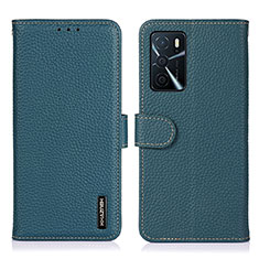 Coque Portefeuille Livre Cuir Etui Clapet B01H pour Oppo A16 Vert