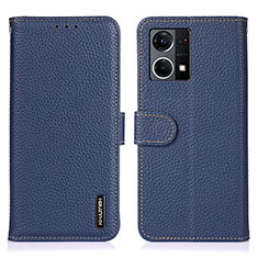 Coque Portefeuille Livre Cuir Etui Clapet B01H pour Oppo F21 Pro 4G Bleu