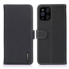 Coque Portefeuille Livre Cuir Etui Clapet B01H pour Oppo Find X3 5G Noir