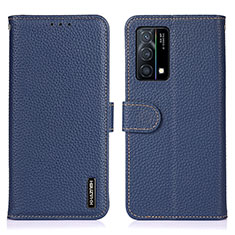 Coque Portefeuille Livre Cuir Etui Clapet B01H pour Oppo K9 5G Bleu