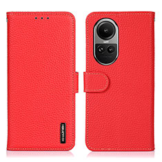 Coque Portefeuille Livre Cuir Etui Clapet B01H pour Oppo Reno10 5G Rouge