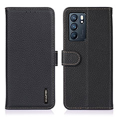 Coque Portefeuille Livre Cuir Etui Clapet B01H pour Oppo Reno6 5G Noir