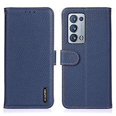 Coque Portefeuille Livre Cuir Etui Clapet B01H pour Oppo Reno6 Pro+ Plus 5G Bleu