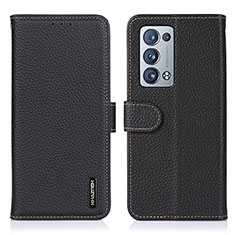 Coque Portefeuille Livre Cuir Etui Clapet B01H pour Oppo Reno6 Pro+ Plus 5G Noir